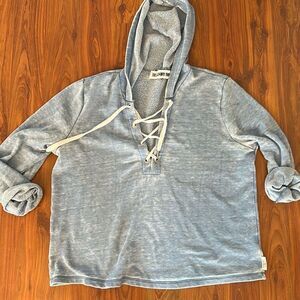 The Laundry Room Revolve oversized light blue distressed sailor style hoodie swe